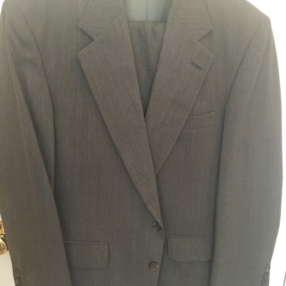 Men’s grey light pin stripe suit